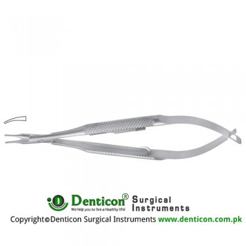 Barraquer Micro Needle Holder Curved - Delicate - Round Handle - With Lock Stainless Steel, 11.5 cm - 4 1/2"